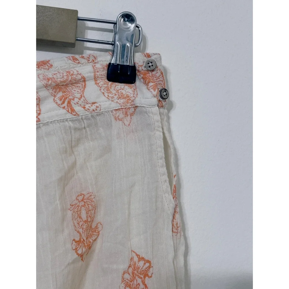 Intimately Free People Wide Leg Cotton Boho Block Print Pants Large Beach Lounge
